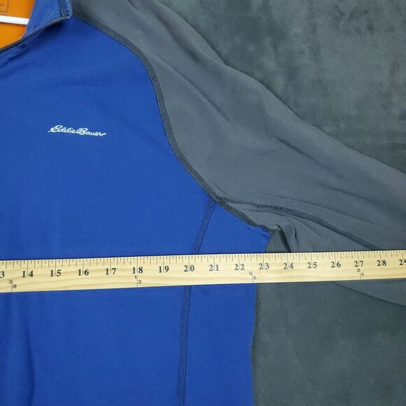 Eddie Bauer Travex Pullover Mens Large Tall Blue Gray 1/4 Zip FreeDry Athletic - Picture 10 of 16